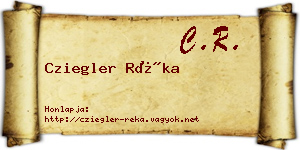 Cziegler Réka névjegykártya